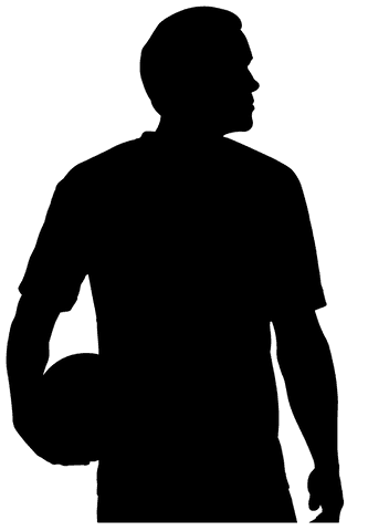 Transparent Sports Silhouette of Male Football Player Mid-Kick