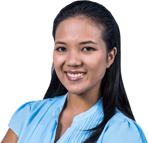 Smiling Businesswoman with Confident Expression on Transparent Background