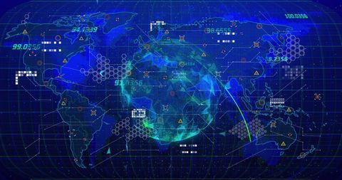 World Map with Digital Overlay and Data Visualization - Download Free Stock Images Pikwizard.com