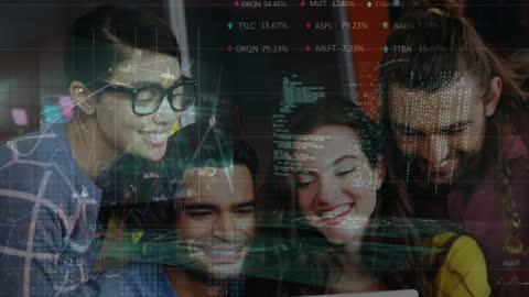 Creative Team Analyzing Stock Market Data in Creative Office