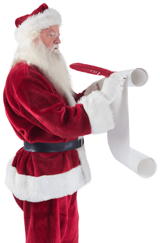 transparent santa checking christmas list joyfully - Download Free Stock Videos Pikwizard.com