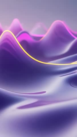 Futuristic Vertical Waveforms Shifting in 3D Space with Glowing Gold Line Animation