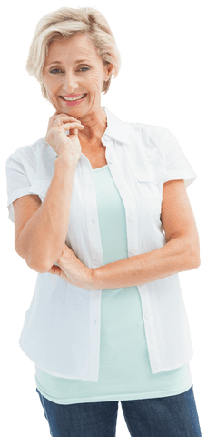 Joyful Mature Woman Smiling in Casual Outfit Transparent Background - Download Free Stock Videos Pikwizard.com