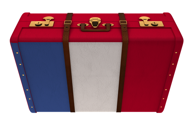 Suitcase with French Flag on Transparent Background Isolated Motivating Globe Trotter - Download Free Stock Videos Pikwizard.com