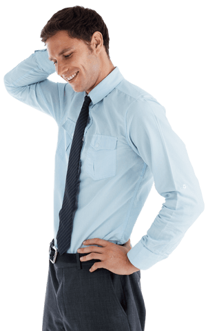 transparent thinking businessman smiling with hand on head - Download Free Stock Videos Pikwizard.com