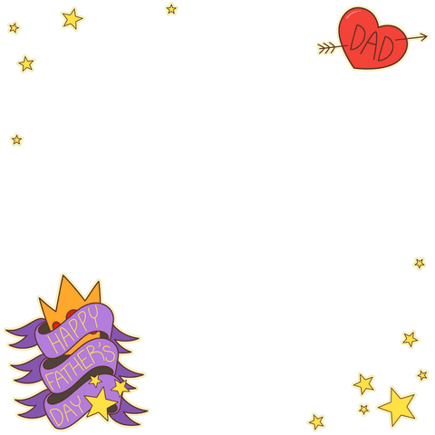 Transparent Father's Day Frame with Stars and Heart Decorations - Download Free Stock Videos Pikwizard.com