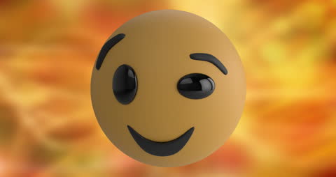 Winking Face Emoji Icon Against Vibrant Backdrop