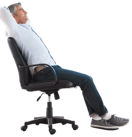 relaxed man in chair with broad smile on transparent background - Download Free Stock Videos Pikwizard.com