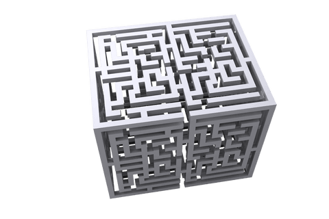 3d cube maze on transparent background vector illustration - Download Free Stock Videos Pikwizard.com