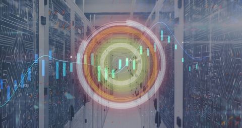 Digital Interface with Data Analytics over Servers - Download Free Stock Images Pikwizard.com