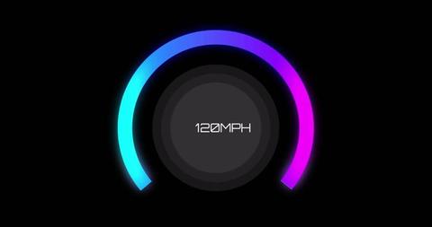 Digital Speedometer Gauge in Neon Colors on Black Background - Download Free Stock Images Pikwizard.com