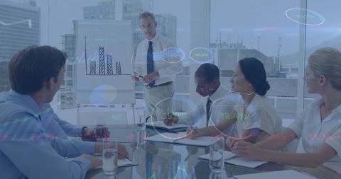 Corporate Financial Meeting with Global Data Presentation