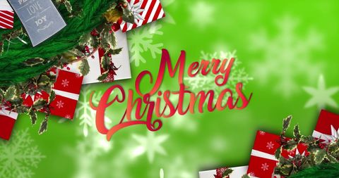 Festive Christmas Greetings with Gifts and Decorations