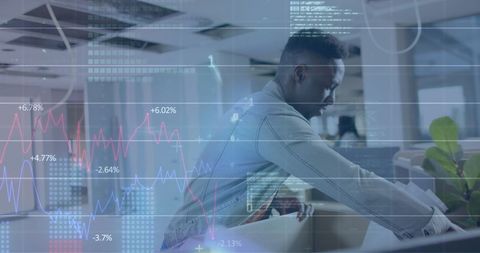 business professional analyzing data with graph overlays - Download Free Stock Images Pikwizard.com