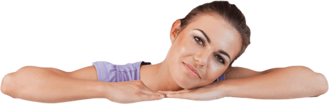 Transparent Background Woman Gazing Confidently with Chin Rest - Download Free Stock Videos Pikwizard.com