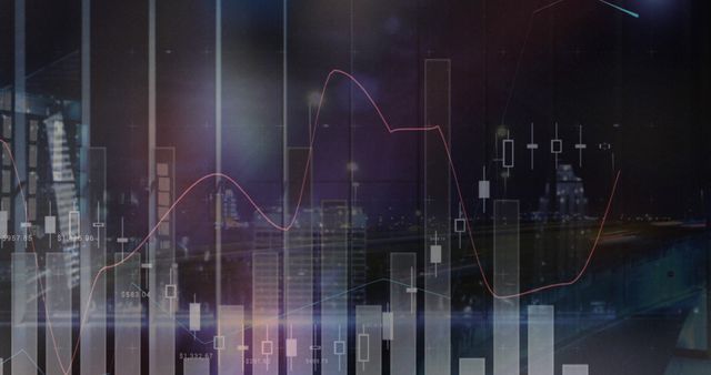 Abstract Financial Market Analysis Background with Stock Charts and Urban Landscape - Download Free Stock Images Pikwizard.com