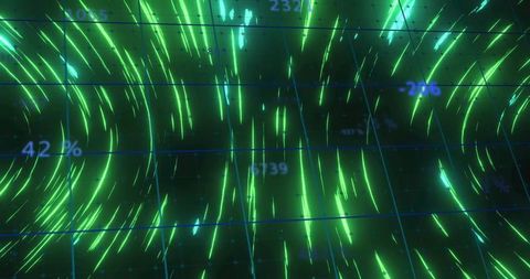 Futuristic Flow Streaks in Digital Grid Visualization