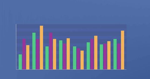Colorful Bar Chart Displayed Over Blue Background - Download Free Stock Images Pikwizard.com