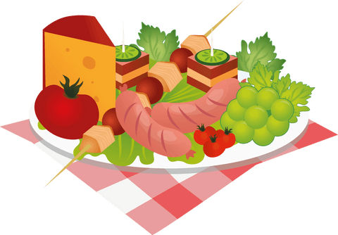 appetizing food plate illustration on transparent background - Download Free Stock Videos Pikwizard.com