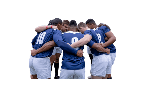 diverse rugby team embracing in unity on transparent background - Download Free Stock Videos Pikwizard.com