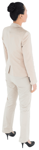 Back View of Businesswoman with Transparent Background