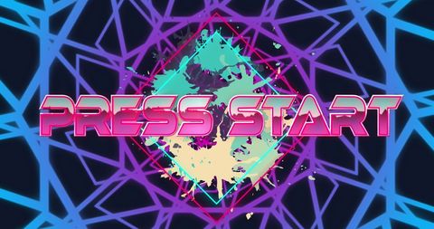 ideal for conveying a sense of anticipation and excitement in gaming and technology-related media. the bright, digital splash against the abstract geometry evokes a futuristic vibe that can energize and draw attention in presentations or online content about digital spaces or interactive media.