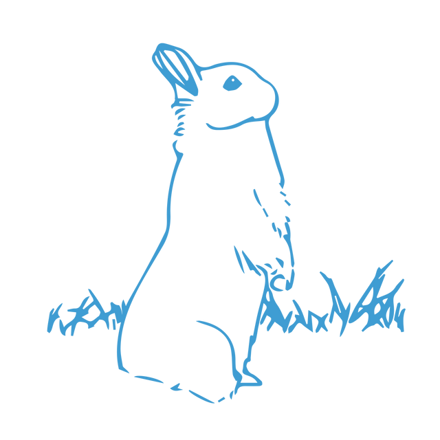 Blue Transparent Rabbit Illustration Isolated with Grass Element - Download Free Stock Videos Pikwizard.com