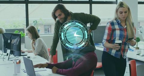 Collaborating Coworkers in Modern Office Space