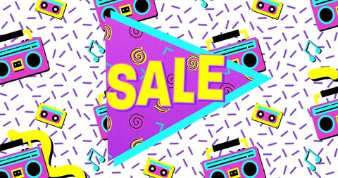 Retro eighties style sale advertisement design