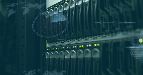 Data Servers with Digital Overlay for Global Business Connection - Download Free Stock Images Pikwizard.com