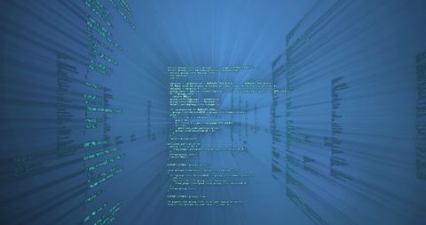 Digital Code Flowing Through Virtual Space - Download Free Stock Images Pikwizard.com