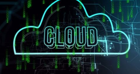 Futuristic Neon Cloud Symbolizing Digital Data Integration