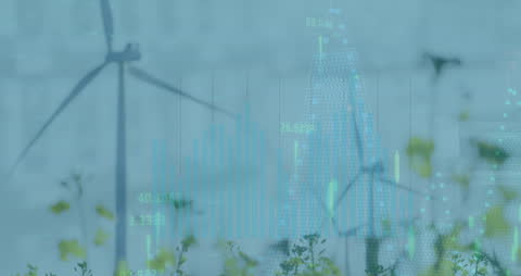 Wind Turbines and Digital Data Overlay Concept