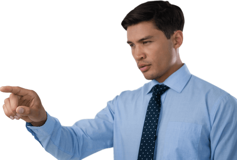 Confident Businessman Engaging With Transparent Virtual Interface - Download Free Stock Videos Pikwizard.com