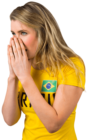 transparent excited fan in brazil t-shirt cheering passionately - Download Free Stock Videos Pikwizard.com