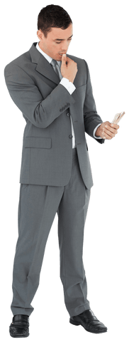 Businessman Assessing Money Transparent Background - Download Free Stock Videos Pikwizard.com
