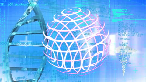 Digital Network Sphere with DNA and Medical Analysis Elements