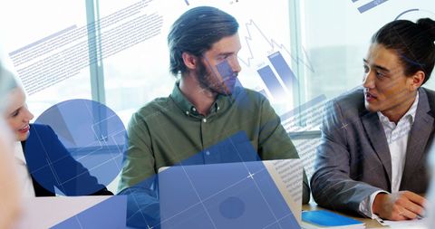 Collaborative Business Meeting with Data Integration - Download Free Stock Images Pikwizard.com