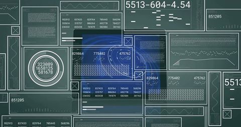 Translucent blue data panels displaying futuristic dashboard interface monitoring systems