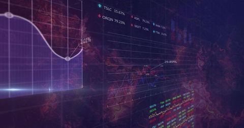 Advanced 3D Dashboard Displaying Financial Analytics in Virtual Trading Screen