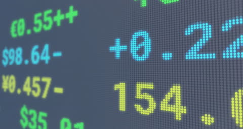 Digital Financial Data Display on Navy Background