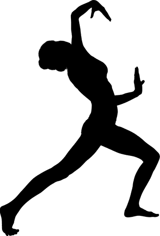 Transparent silhouette of fit woman performing exercise