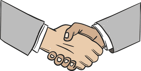 Transparent Handshake Illustration of Diverse Businessmen in Agreement