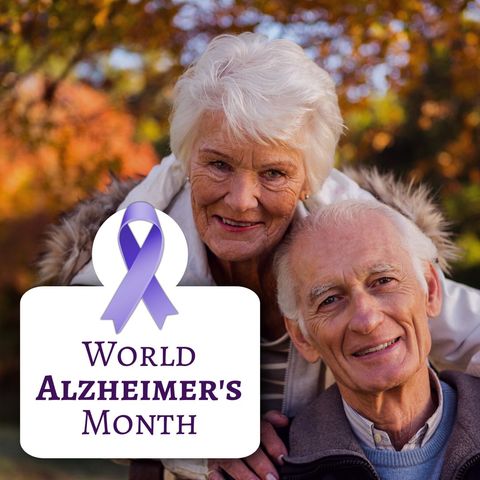world alzheimer's month marked by embracing senior couple - Download Free Stock Templates Pikwizard.com