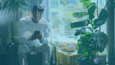 Modern Living with Technology: Man Engaged with Smartphone