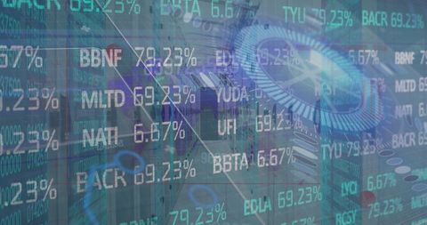 Stock Market Data Projection in Modern Server Room - Download Free Stock Images Pikwizard.com