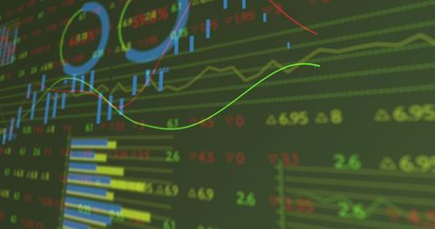 Digital Stock Market Analysis on Green Background - Download Free Stock Images Pikwizard.com