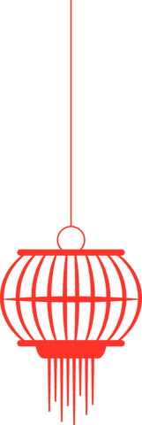 Minimalist Red Lantern with Transparent Background for Festive Decor