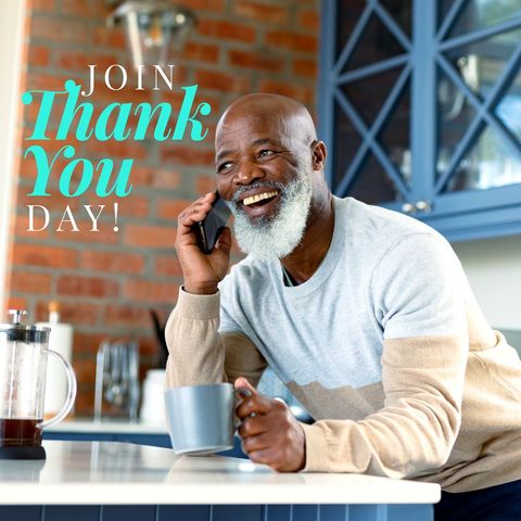 happy senior sharing gratitude during thank you day celebration - Download Free Stock Templates Pikwizard.com