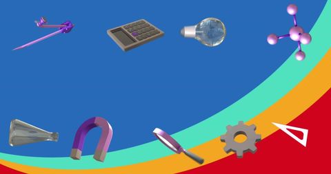 Colorful Education and Learning Icons Illustration